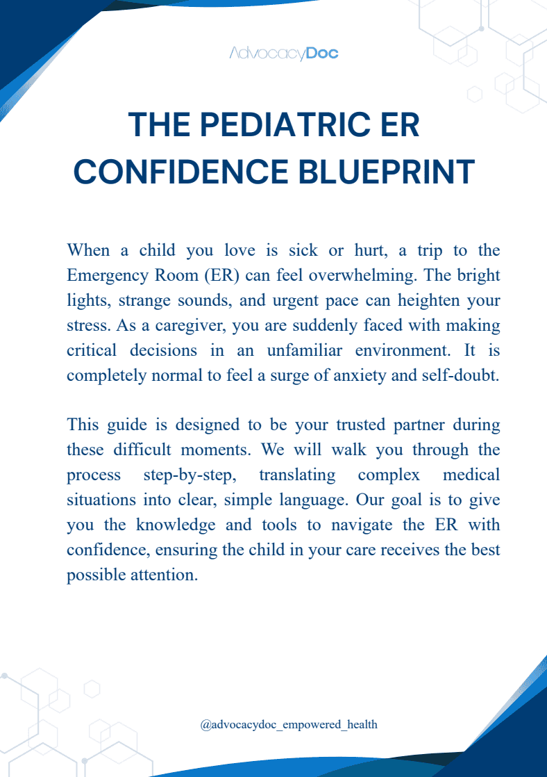 The Pediatric ER Confidence Blueprint digital guide cover